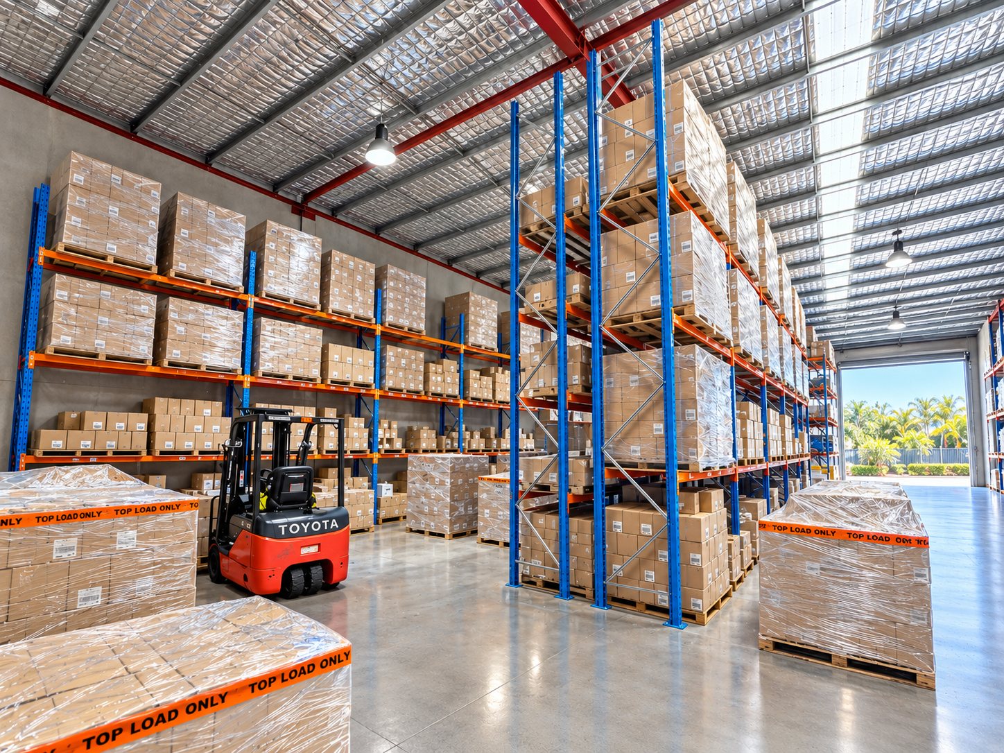 Jackson Agencies warehouse with palletised stock ready for dispatch Australia-wide